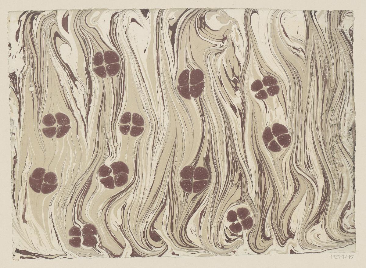 Marmorpapier (mit Blütenmotiven)