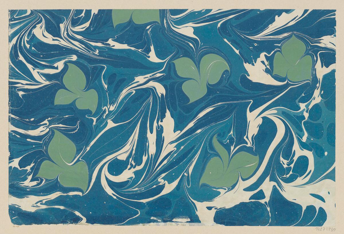 Marmorpapier (mit floralen Motiven)