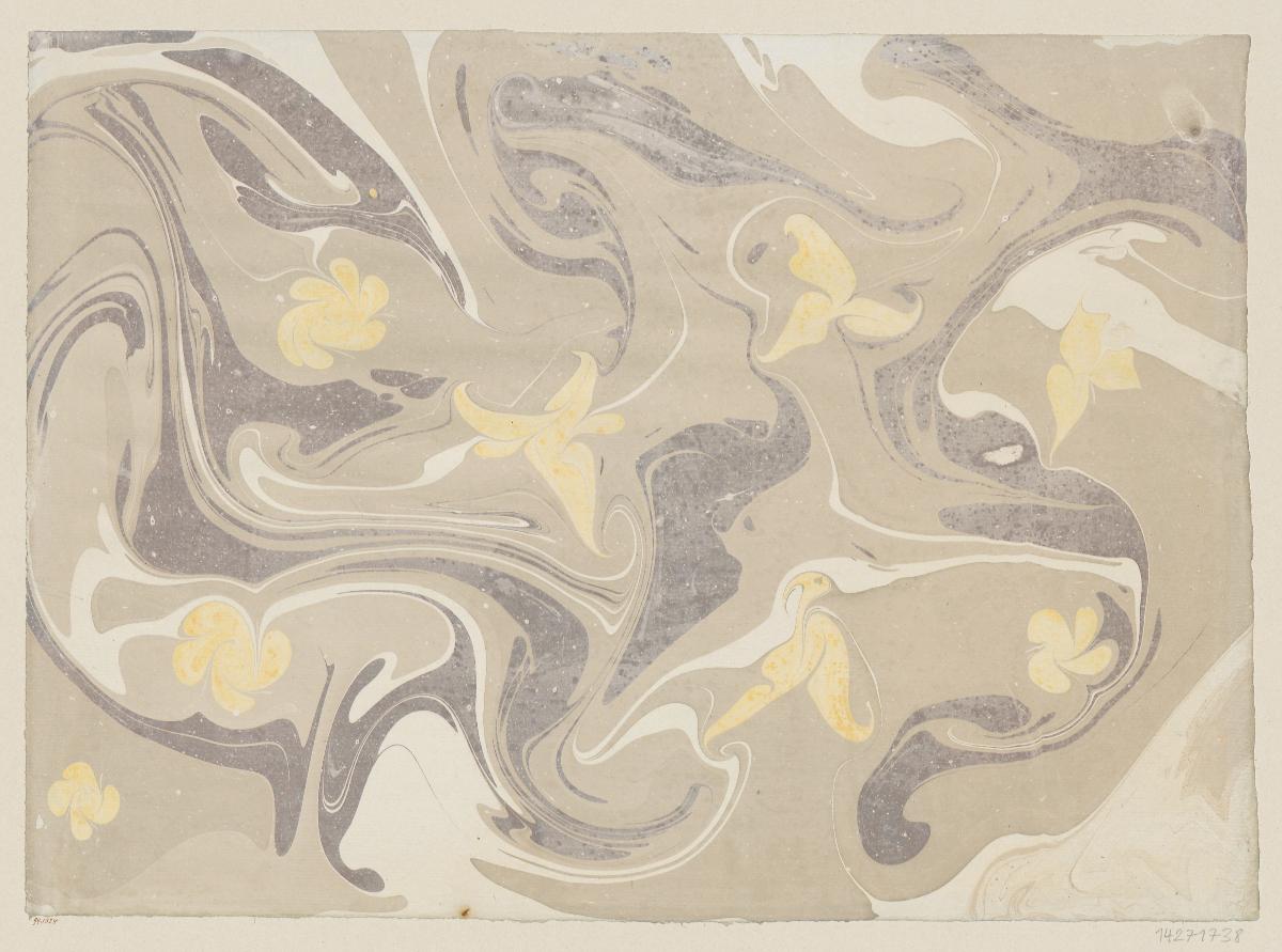 Marmorpapier (mit floralen Motiven)