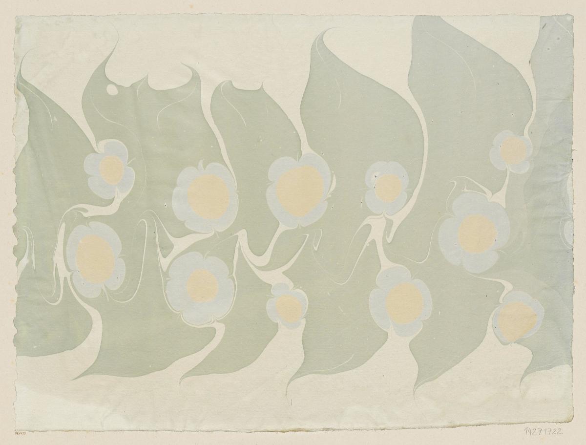 Marmorpapier (mit Blüten)