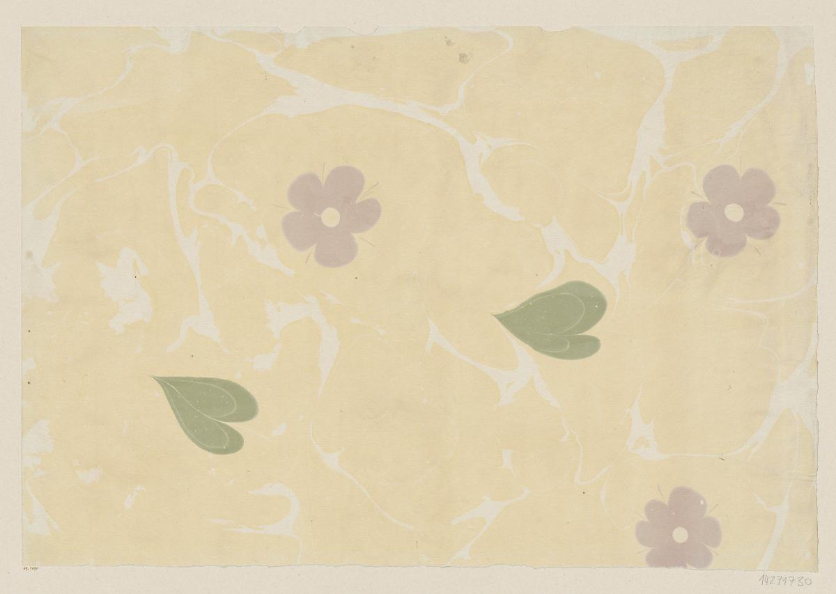 Marmorpapier (mit floralen Motiven)
