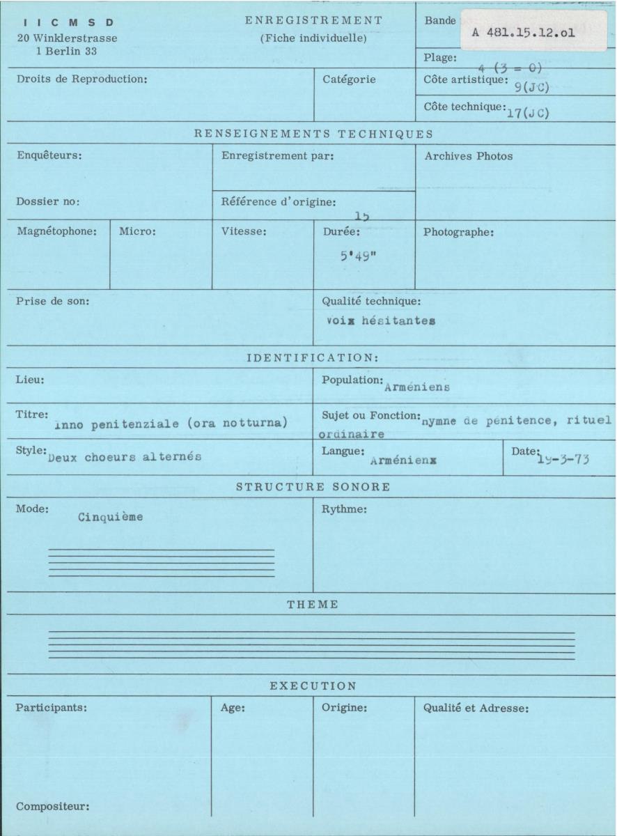 Liturgie de l'Eglise Arménienne Méchitariste de Venise