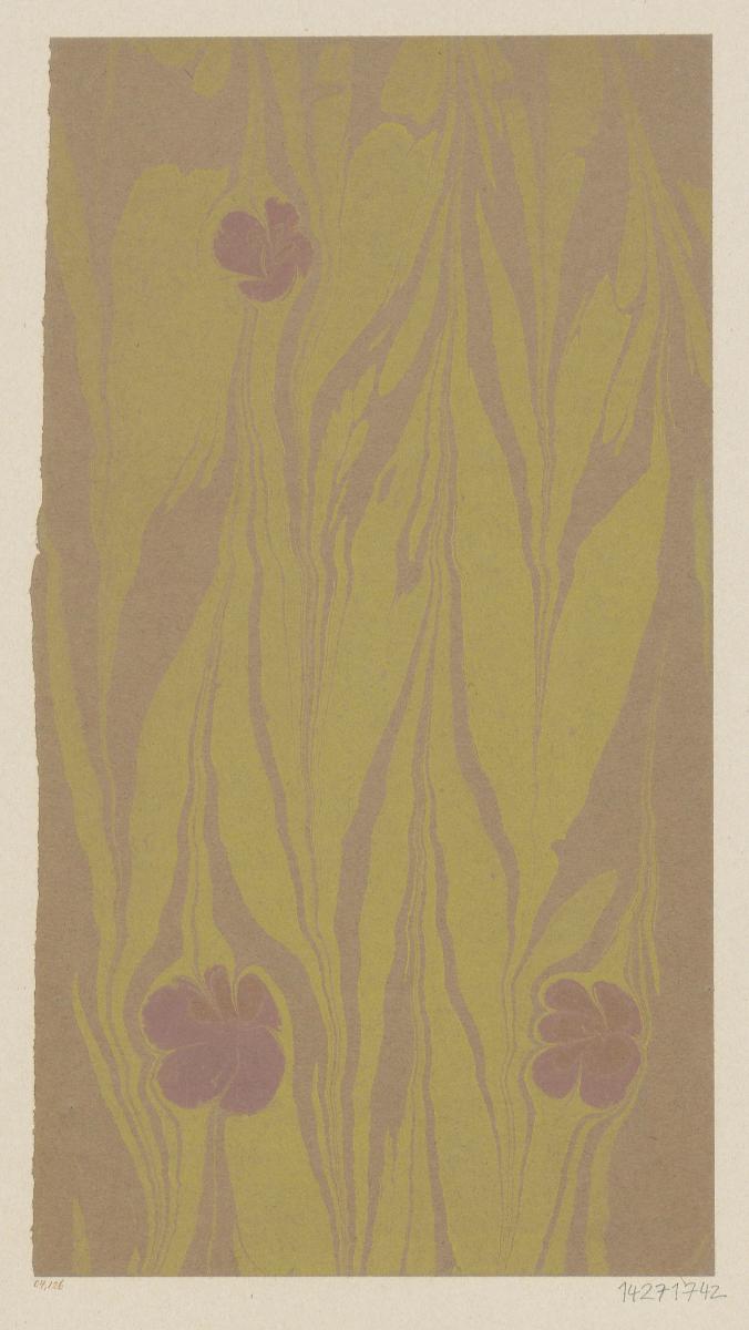 Marmorpapier (mit Blütenmotiven)