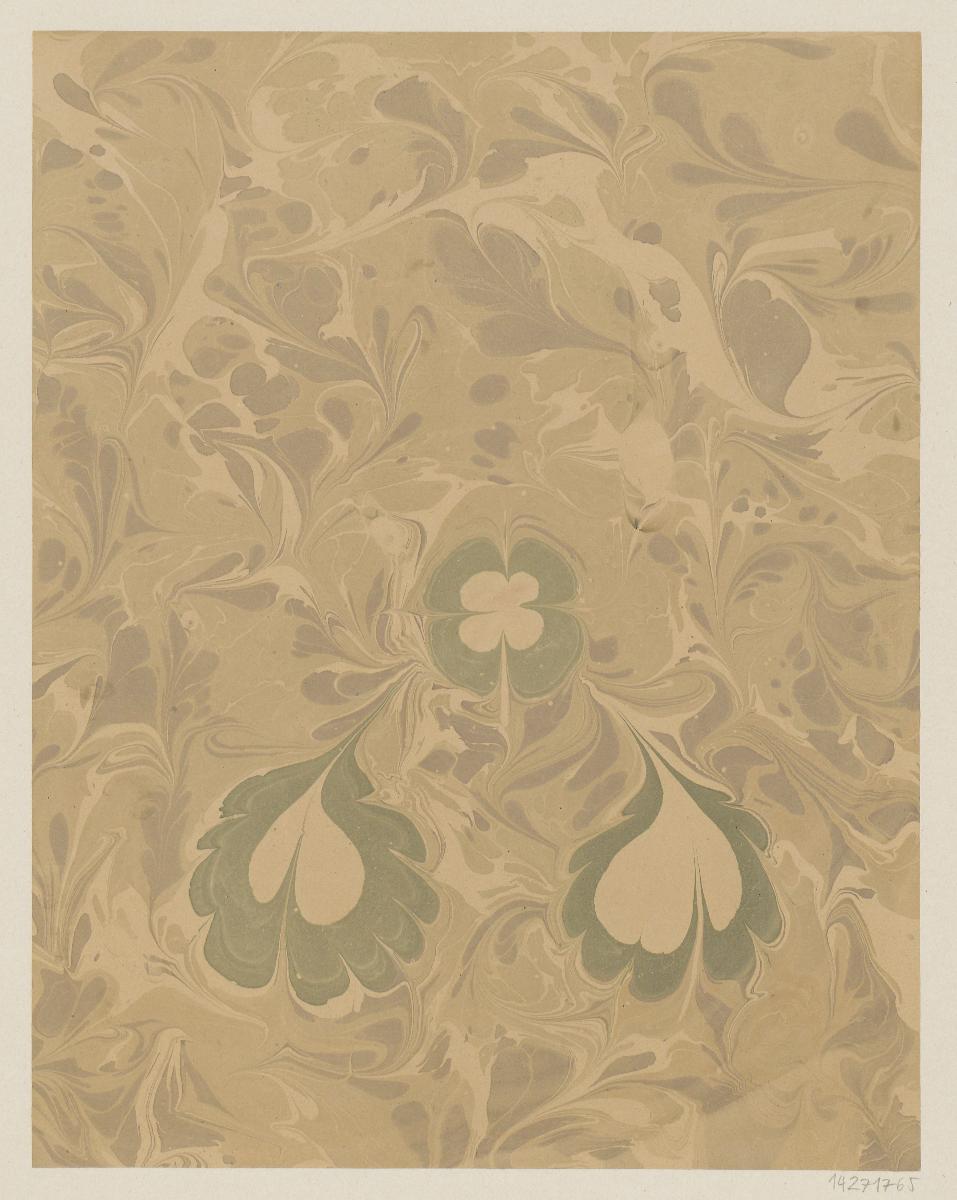 Gezogenes Marmorpapier (mit floralen Motiven)