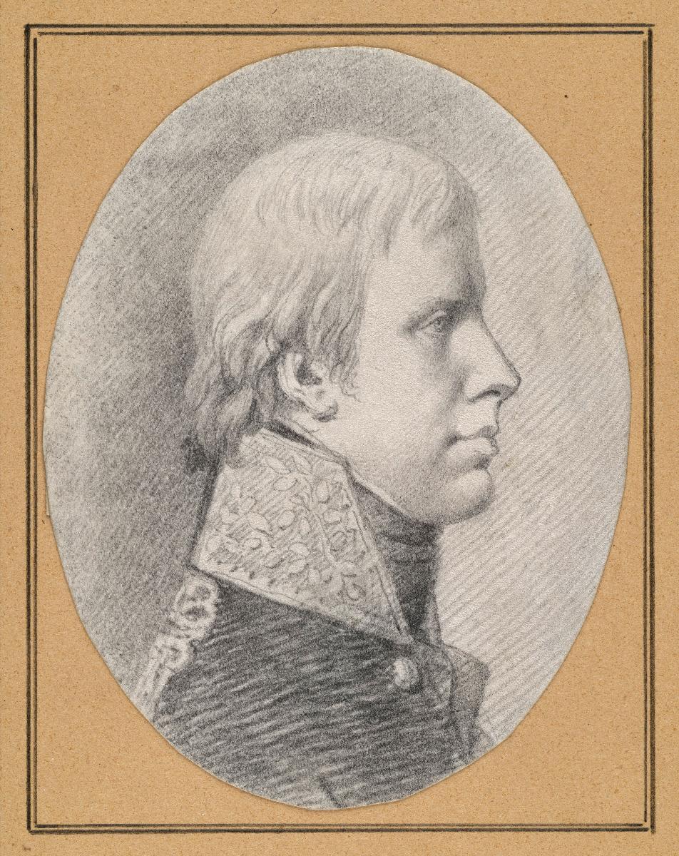 König Friedrich Wilhelm III. Brustbild, jugendlich, im Profil nach rechts