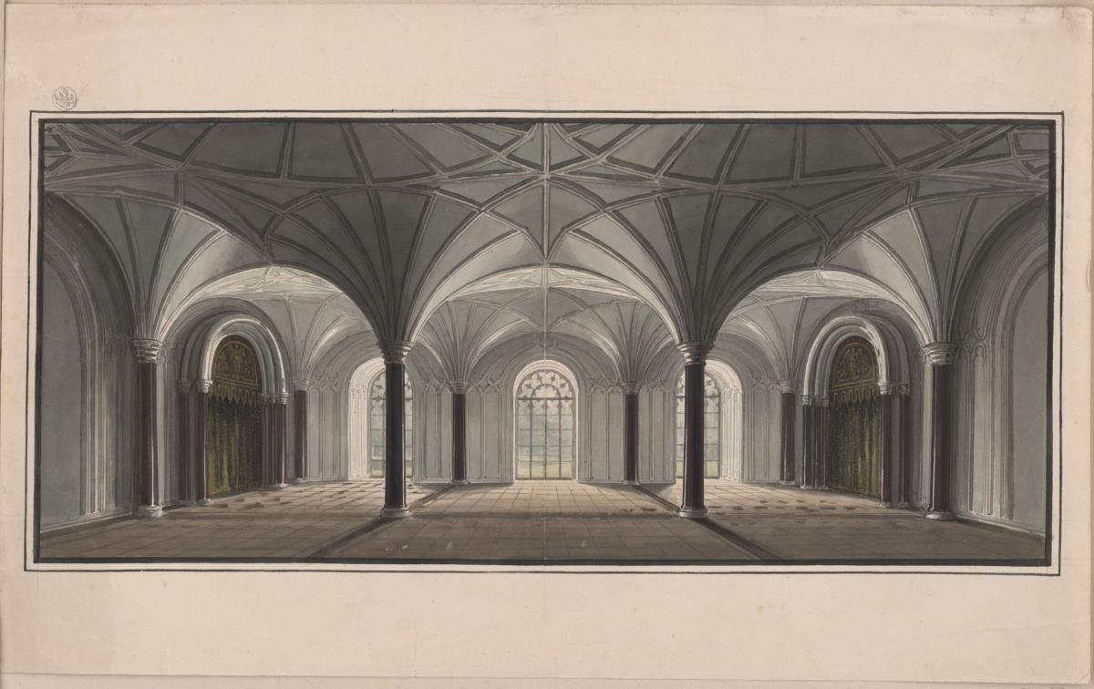 Berlin, Wilhelmstraße. Palais Radziwill (Radziwiłł). Entwurf zum Gartensaal