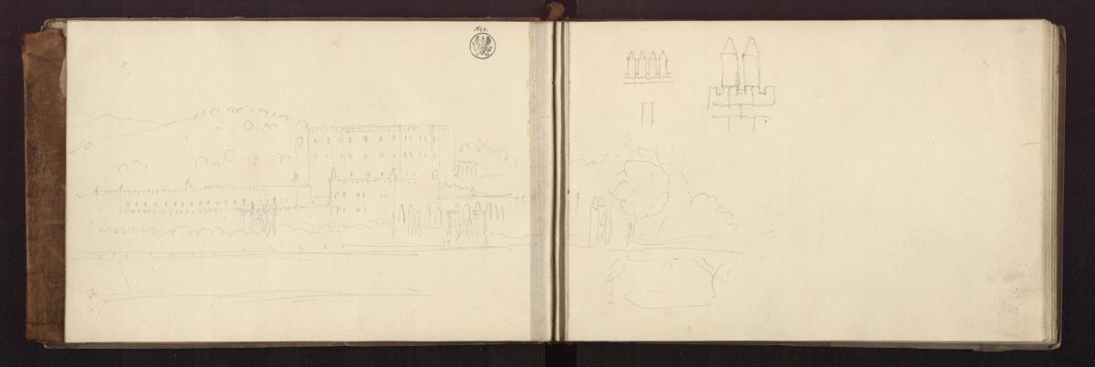 Schloss Catajo nördlich von Battaglia in der Provinz Padua & Studien zu den Zinnen des Schlosses