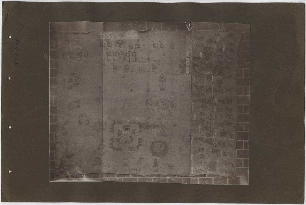 Photographie eines Lienzo mit Hieroglyphen