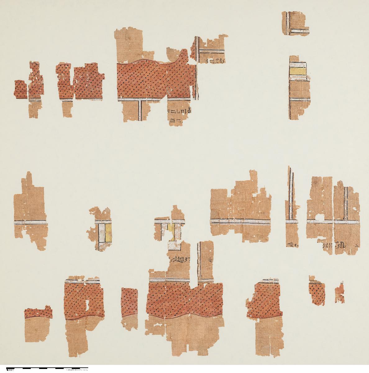 Papyrus mit einer Planzeichnung von KV 5, dem Grab der Söhne Ramses II. (Pap. Berlin P 15781 + P 15782/A + P 15782/B)