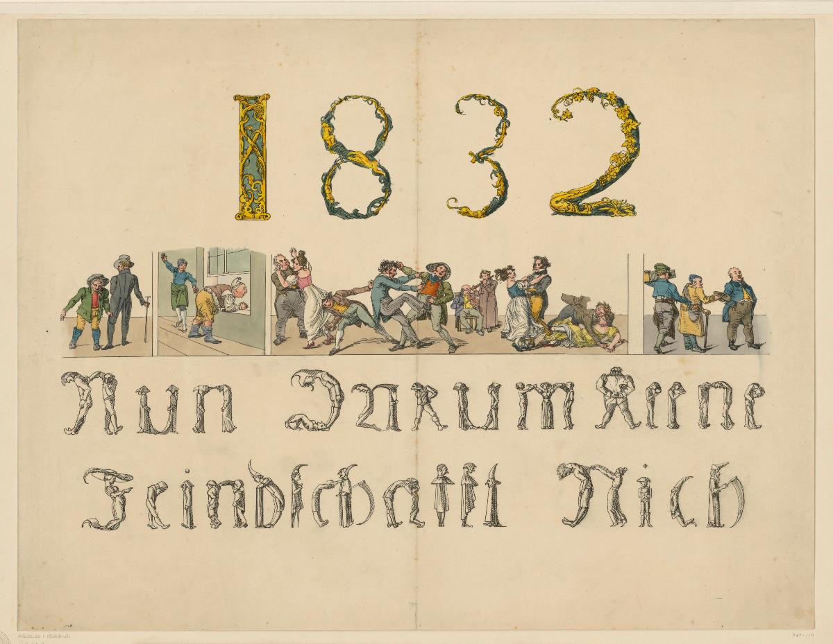 Neujahrswunsch für 1832 "Nun darum keene Feindschaft nich"