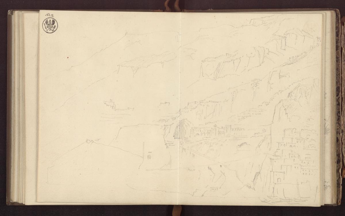 Felslandschaft mit dem Kapuzinerkloster auf einer Anhöhe bei Amalfi