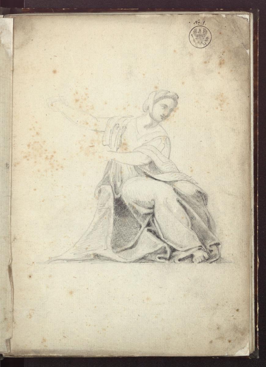 Sitzende Frau. Die Temperantia von Raffael aus der Stanze della Segnatura