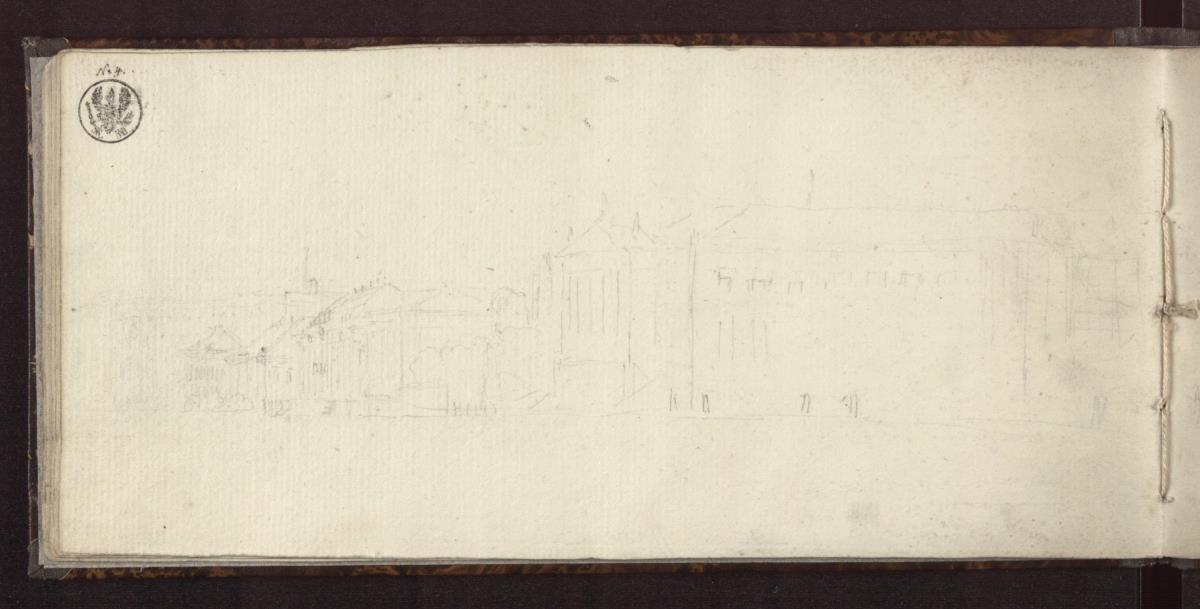 Berlin. Panorama des Opernplatzes mit Blick auf das Königliche Palais, das Prinzessinnenpalais und das Opernhaus