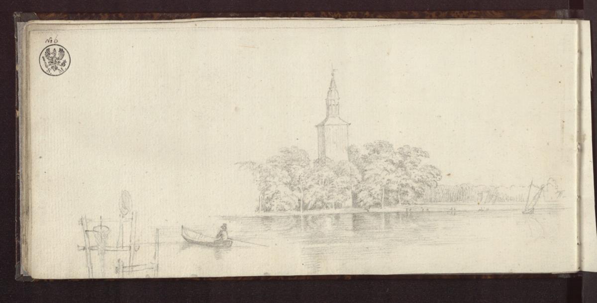 Ein Turm am Wasser in Stepenitz am Haff (Stepnica)