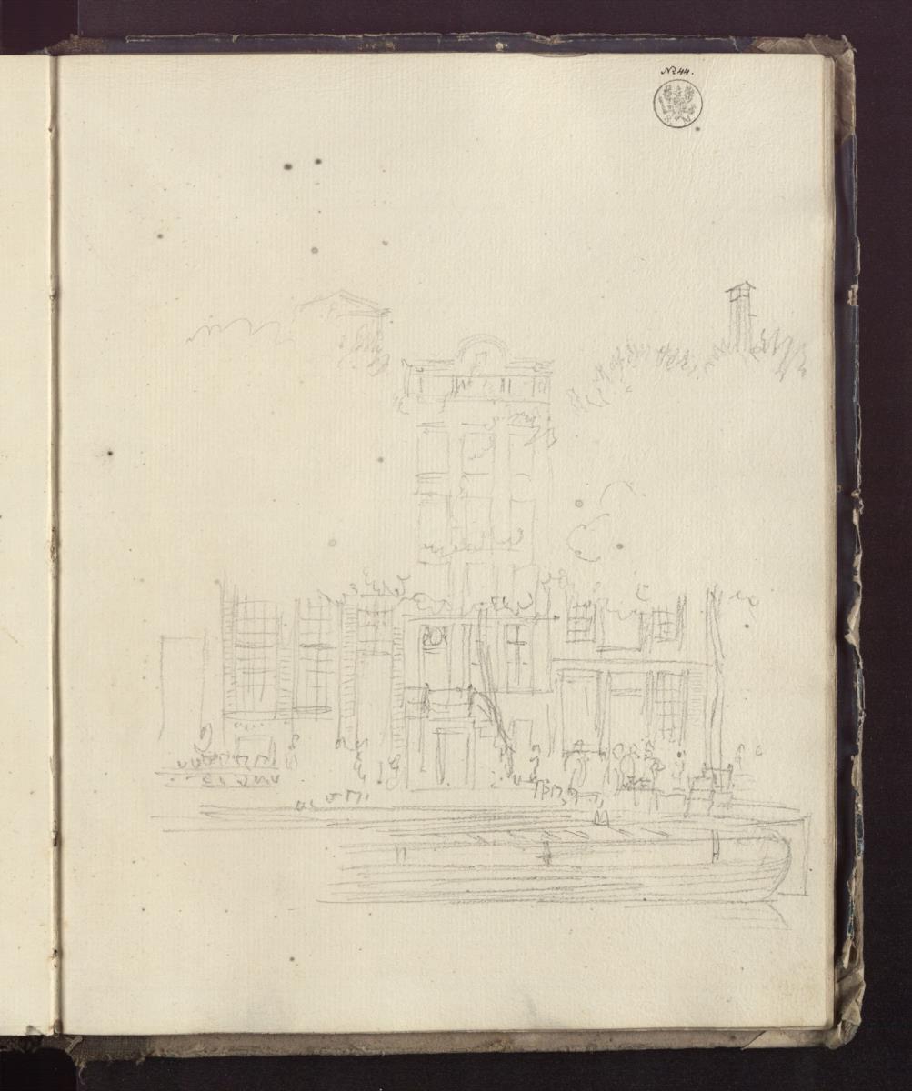 Eine Gracht mit Häusern (Amsterdam?)