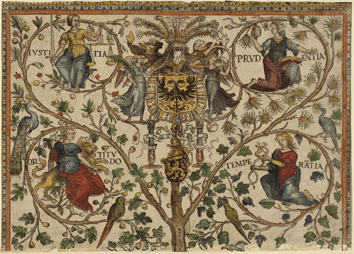 Stammbaum des Hauses Habsburg - die vier Kardinaltugenden