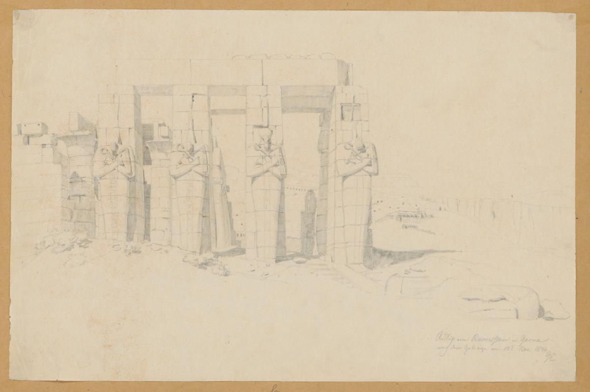 Ägypten-Expedition, Gurna, Ansicht vom Ramesseum