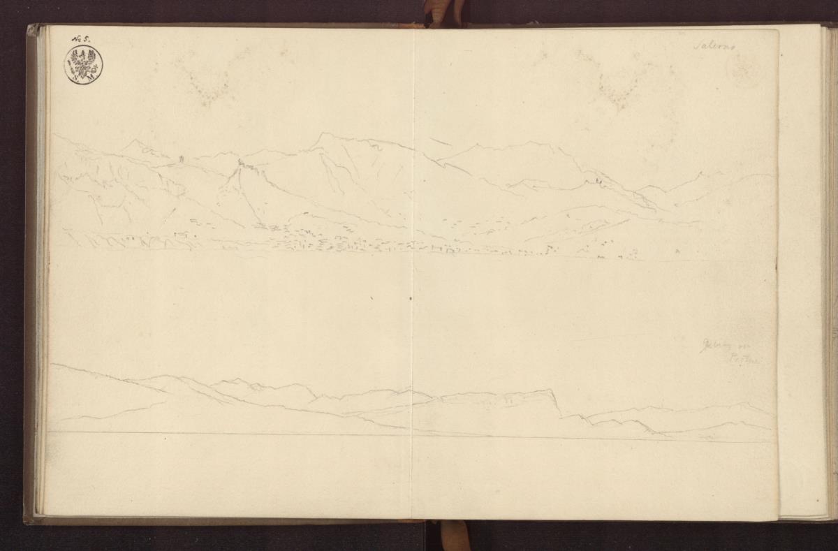 Salerno vom Meer gesehen & Gebirge bei Paestum