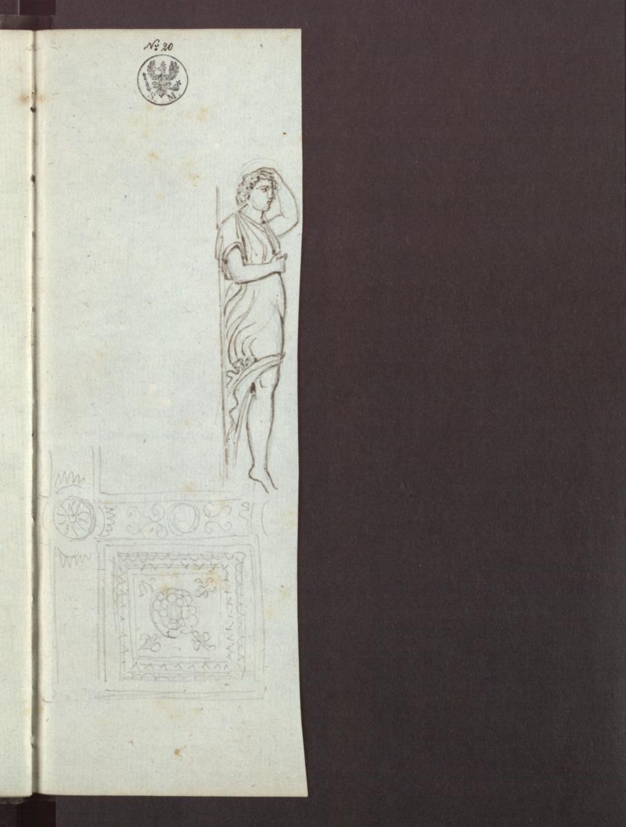 Jünglingsfigur & Kassette einer Renaissancedecke
