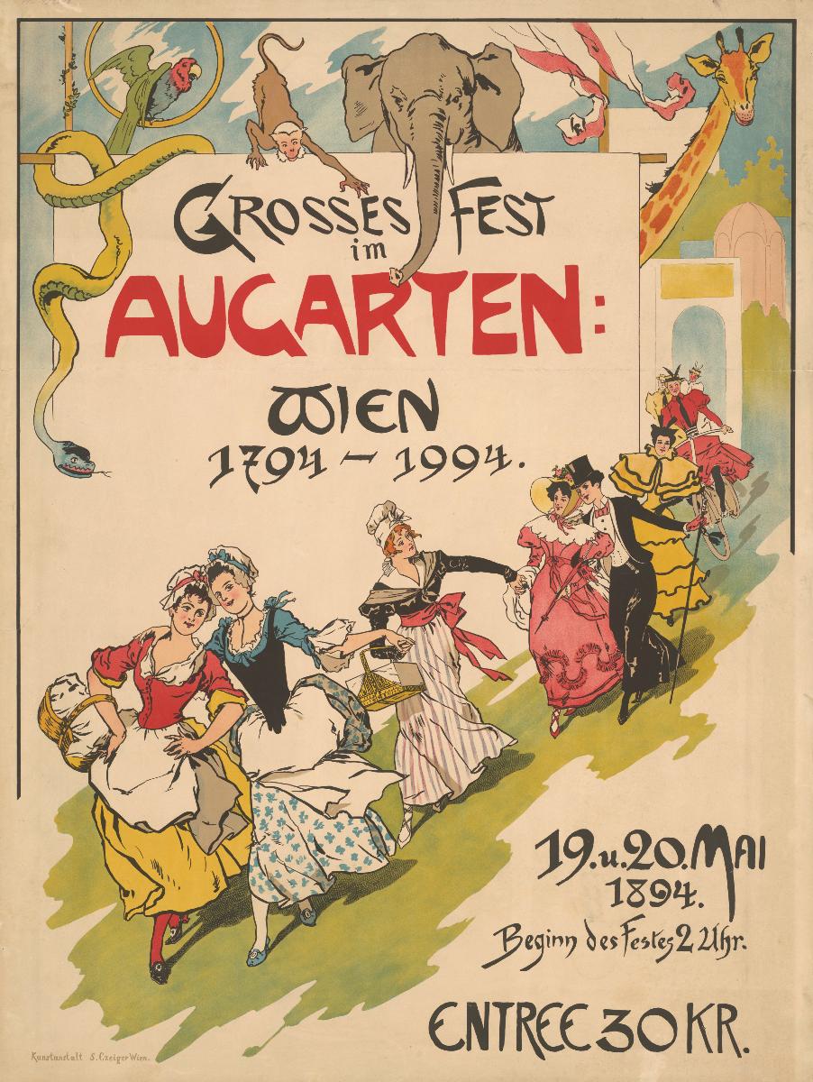 Grosses Fest Augarten Wien 1894