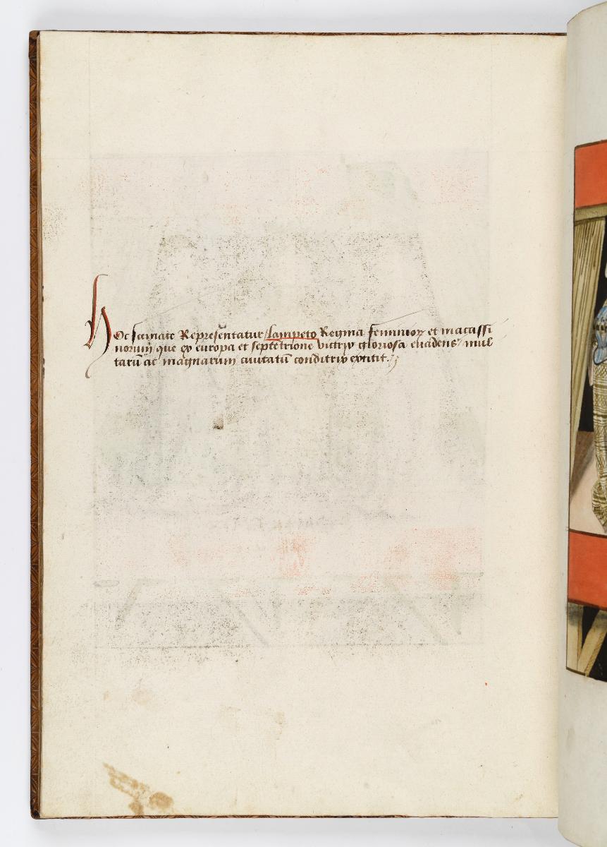 Einzug der Johanna von Kastilien in Brüssel am 9. Dezember 1496: Lebende Bilder: Kommentar zu Lampeto regina mit zwei Frauen, die ihr Helm und Lanze halten
