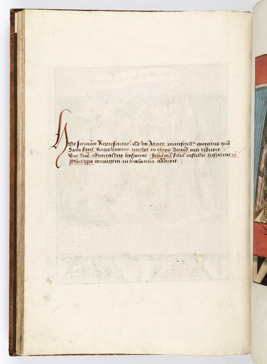 Einzug der Johanna von Kastilien in Brüssel am 9. Dezember 1496: Lebende Bilder: Kommentar zu Michal kniet vor König David, hinter ihr der Feldhauptmann Abner