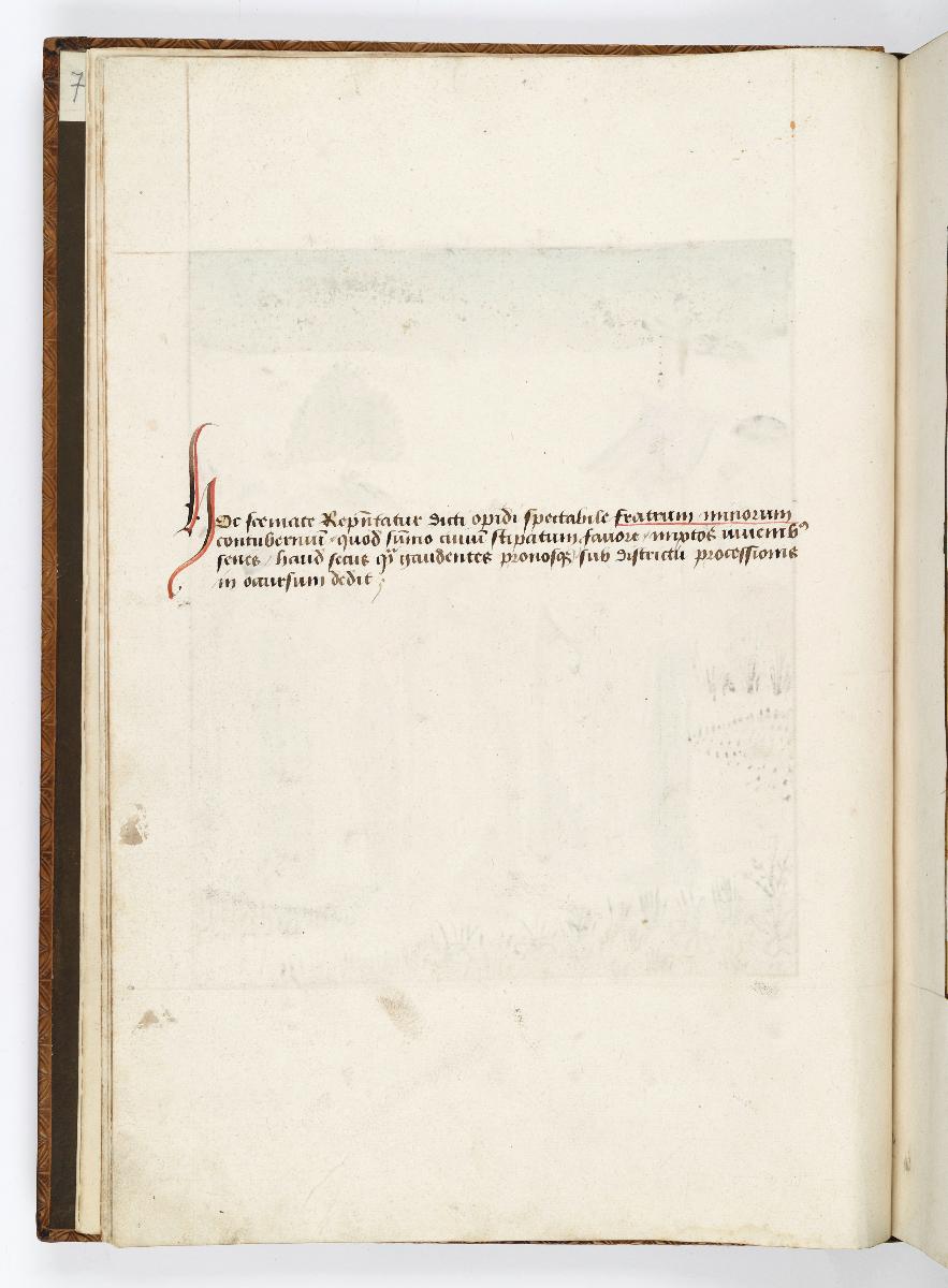 Einzug der Johanna von Kastilien in Brüssel am 9. Dezember 1496: Kommentar zu Minoriten mit roter Fahne in hügeliger Landschaft