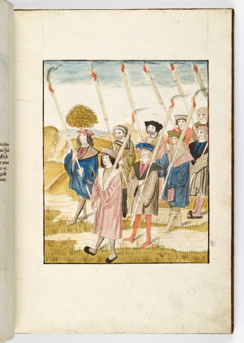 Einzug der Johanna von Kastilien in Brüssel am 9. Dezember 1496: Stadtregenten (Centenarii) mit Fackeln