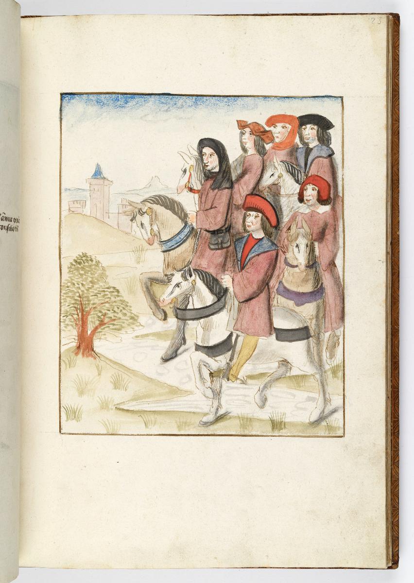 Einzug der Johanna von Kastilien in Brüssel am 9. Dezember 1496: Sechs Stadträte zu Pferd