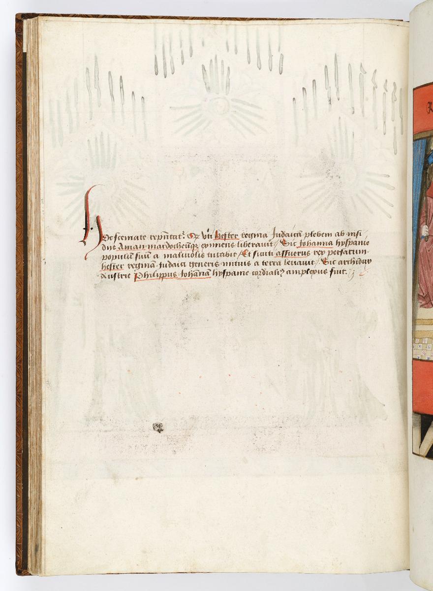 Einzug der Johanna von Kastilien in Brüssel am 9. Dezember 1496: Lebende Bilder: Kommentar zu Esther vor dem Thron des Ahasver und Esther von Ahasver mit dem Szepter berührt