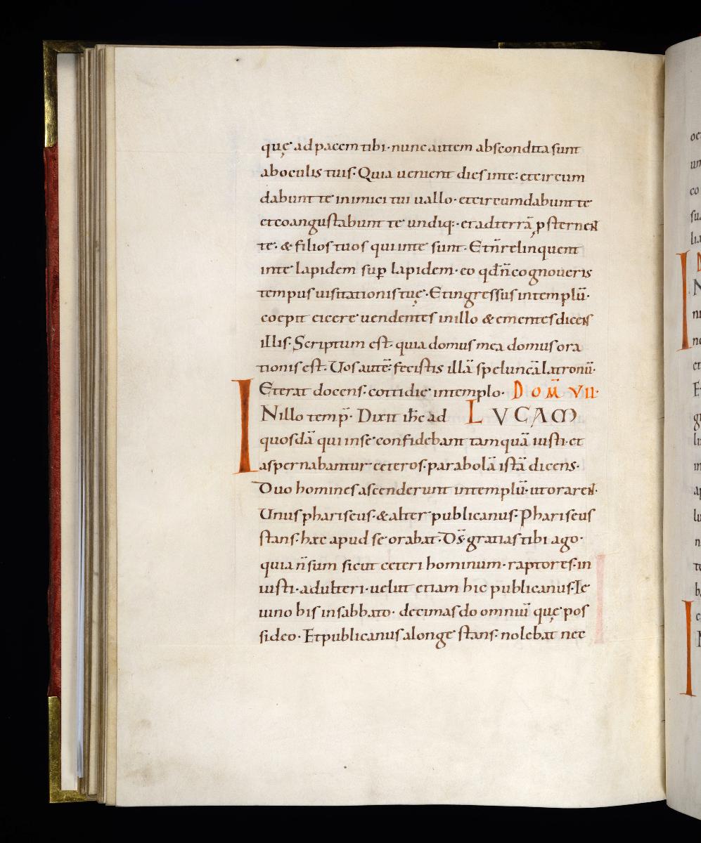 Evangelistar Heinrichs IV. (?), Textseite mit roter Textmarke I