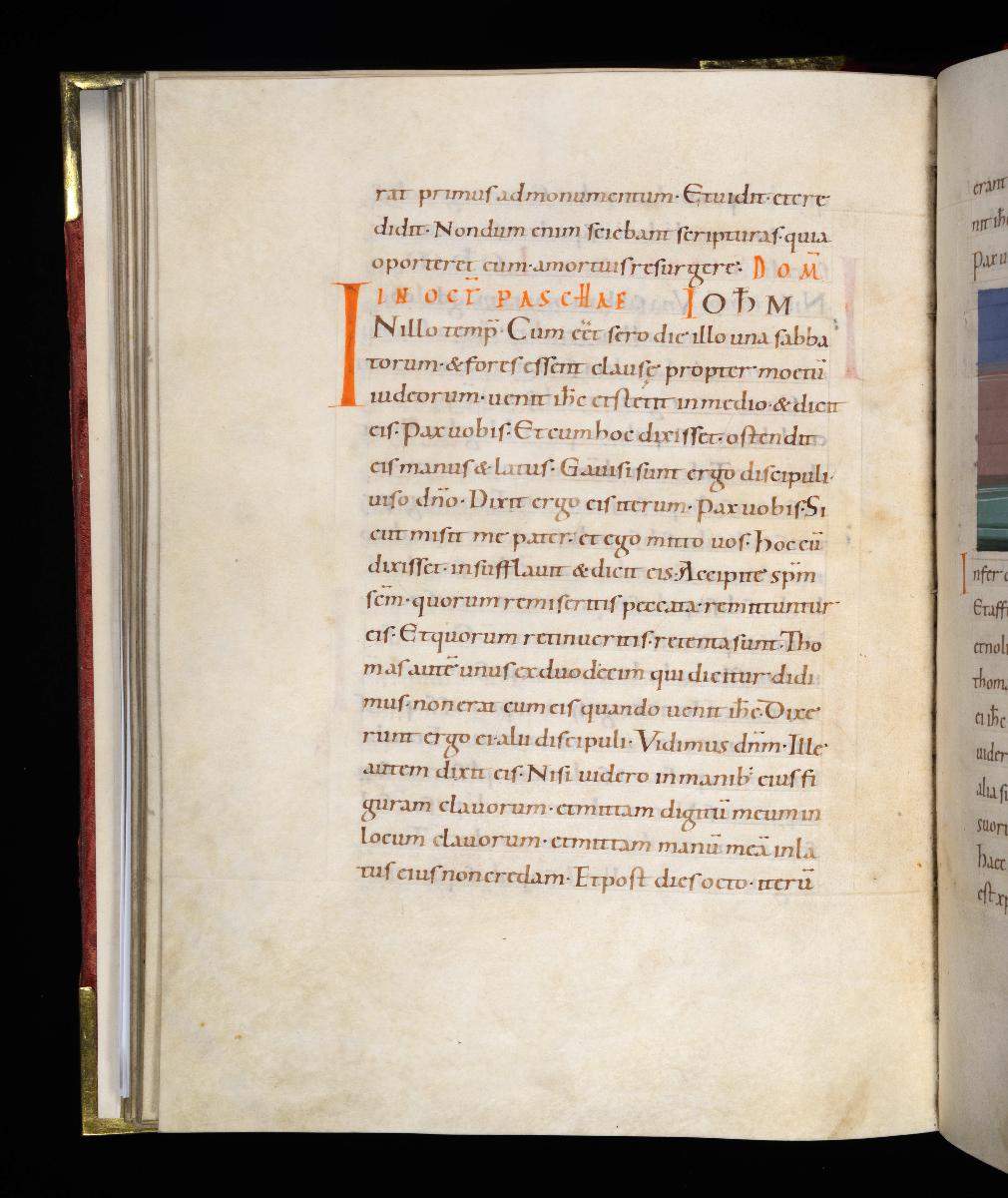 Evangelistar Heinrichs IV. (?), Textseite mit roter Textmarke I