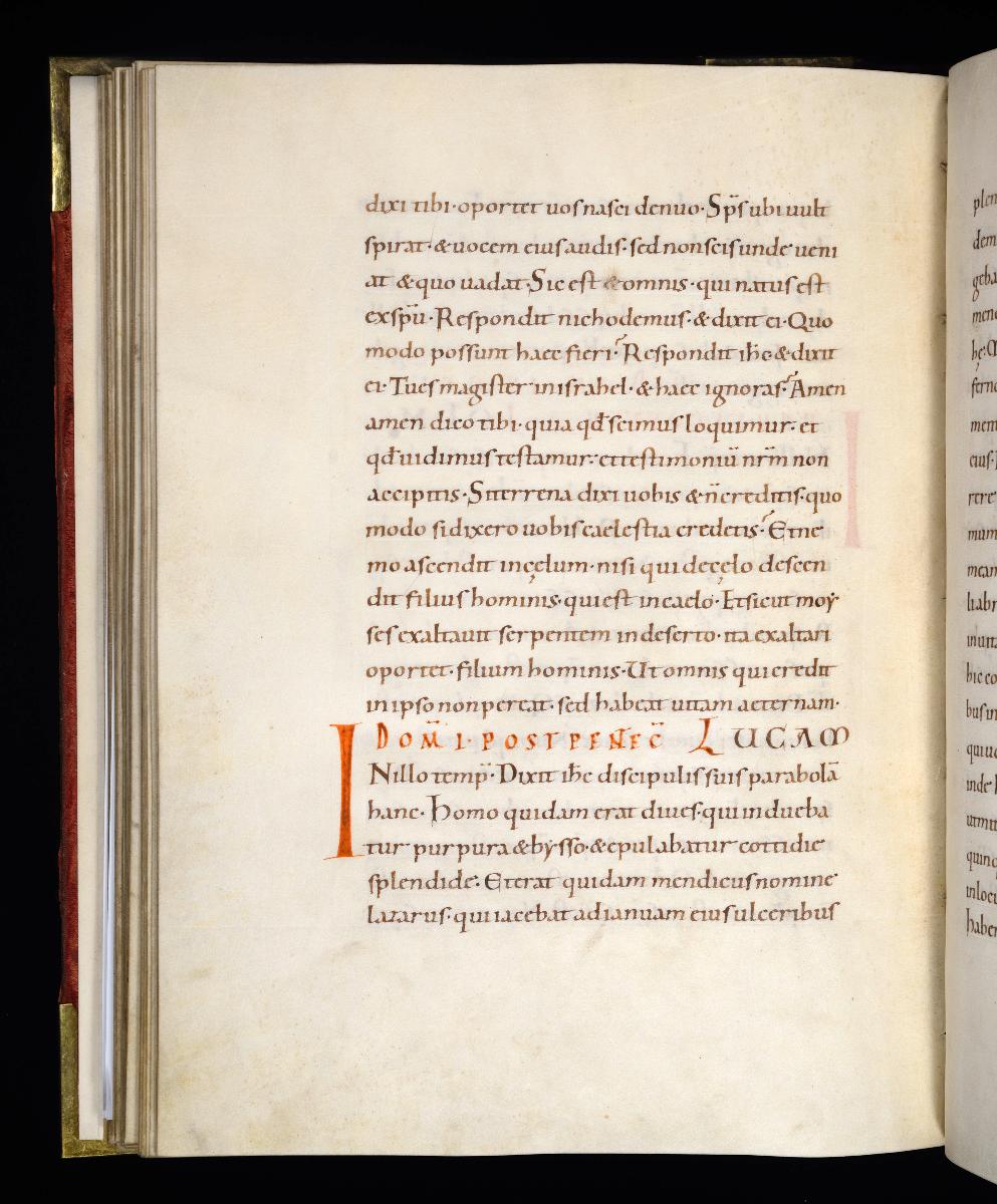 Evangelistar Heinrichs IV. (?), Textseite mit roter Textmarke I