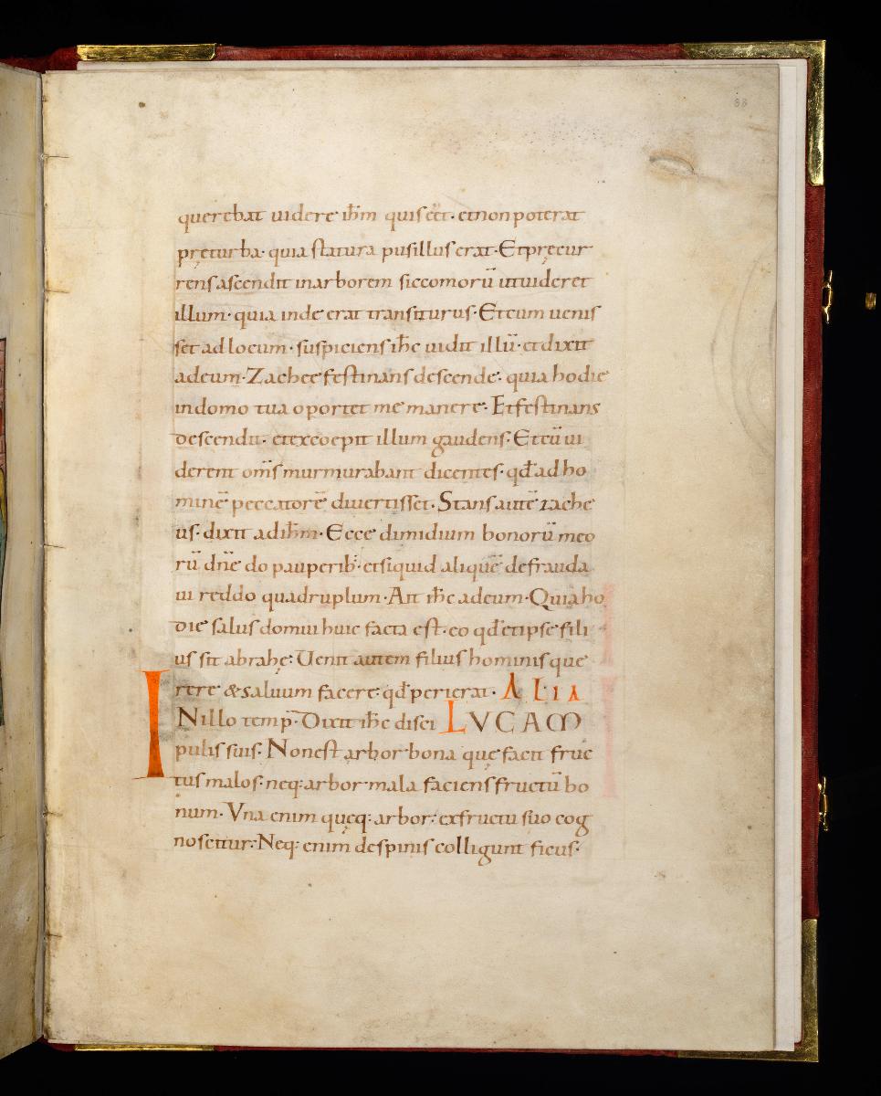 Evangelistar Heinrichs IV. (?), Textseite mit roter Textmarke I