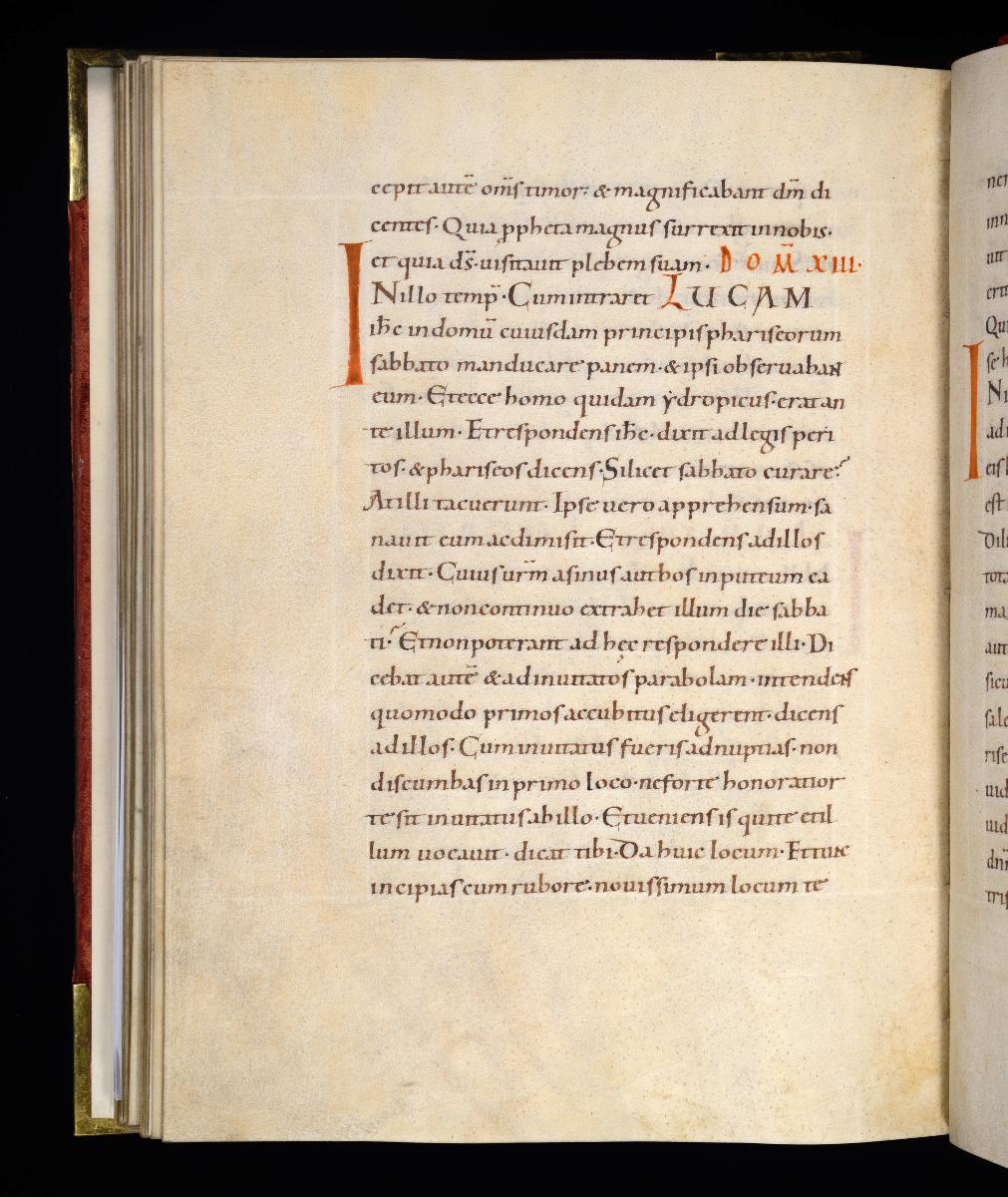 Evangelistar Heinrichs IV. (?), Textseite mit roter Textmarke I