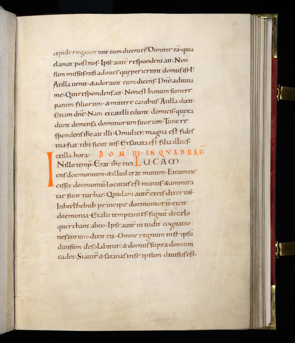 Evangelistar Heinrichs IV. (?), Textseite mit roter Textmarke I