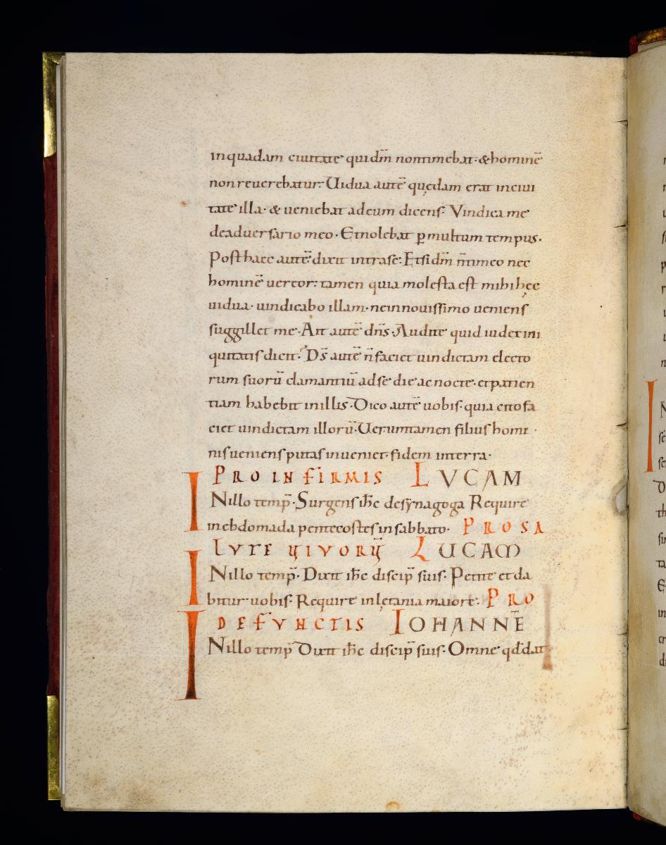Evangelistar Heinrichs IV. (?), Textseite mit roten Textmarken I