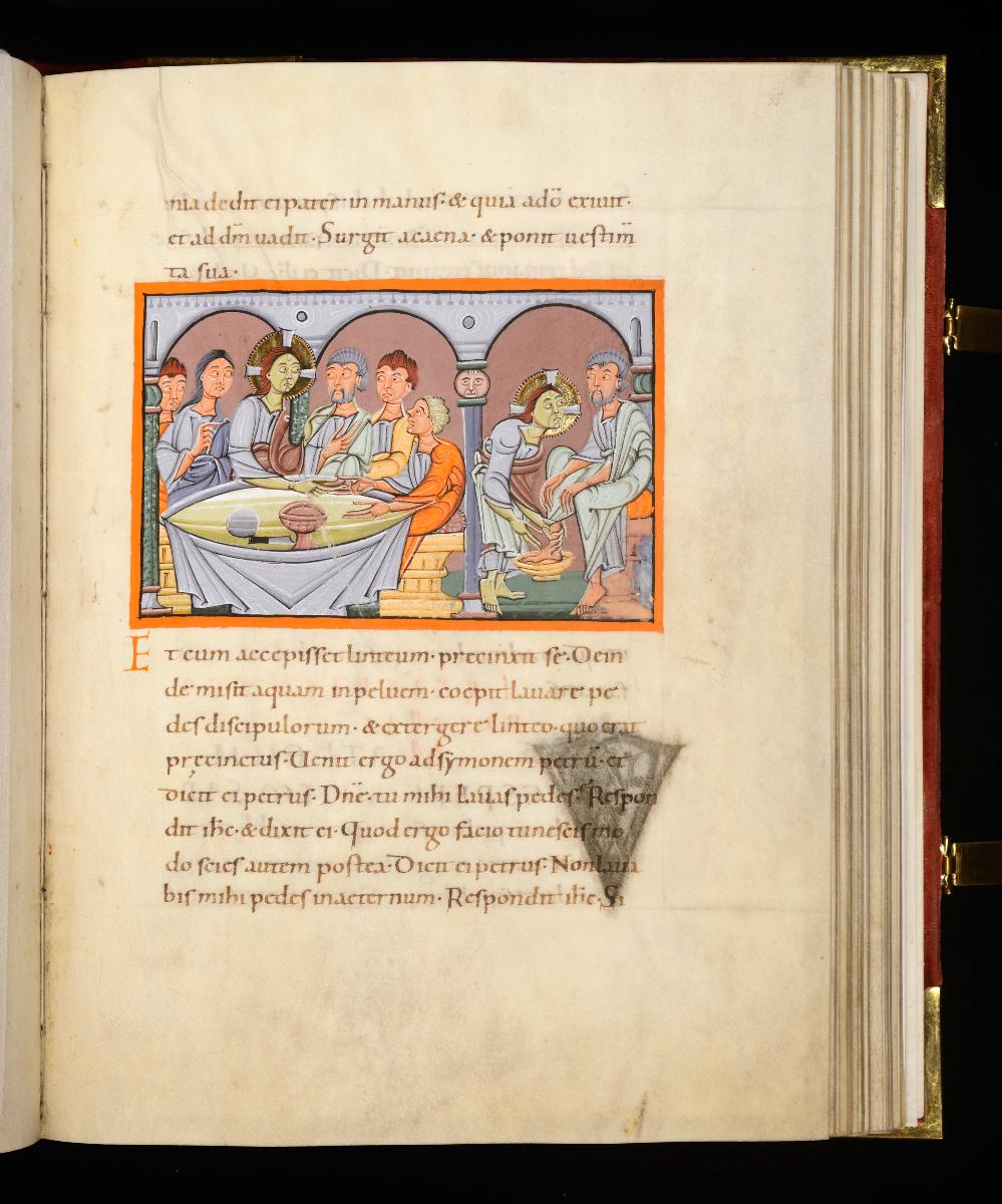 Evangelistar Heinrichs IV. (?), Abendmahl und Fußwaschung