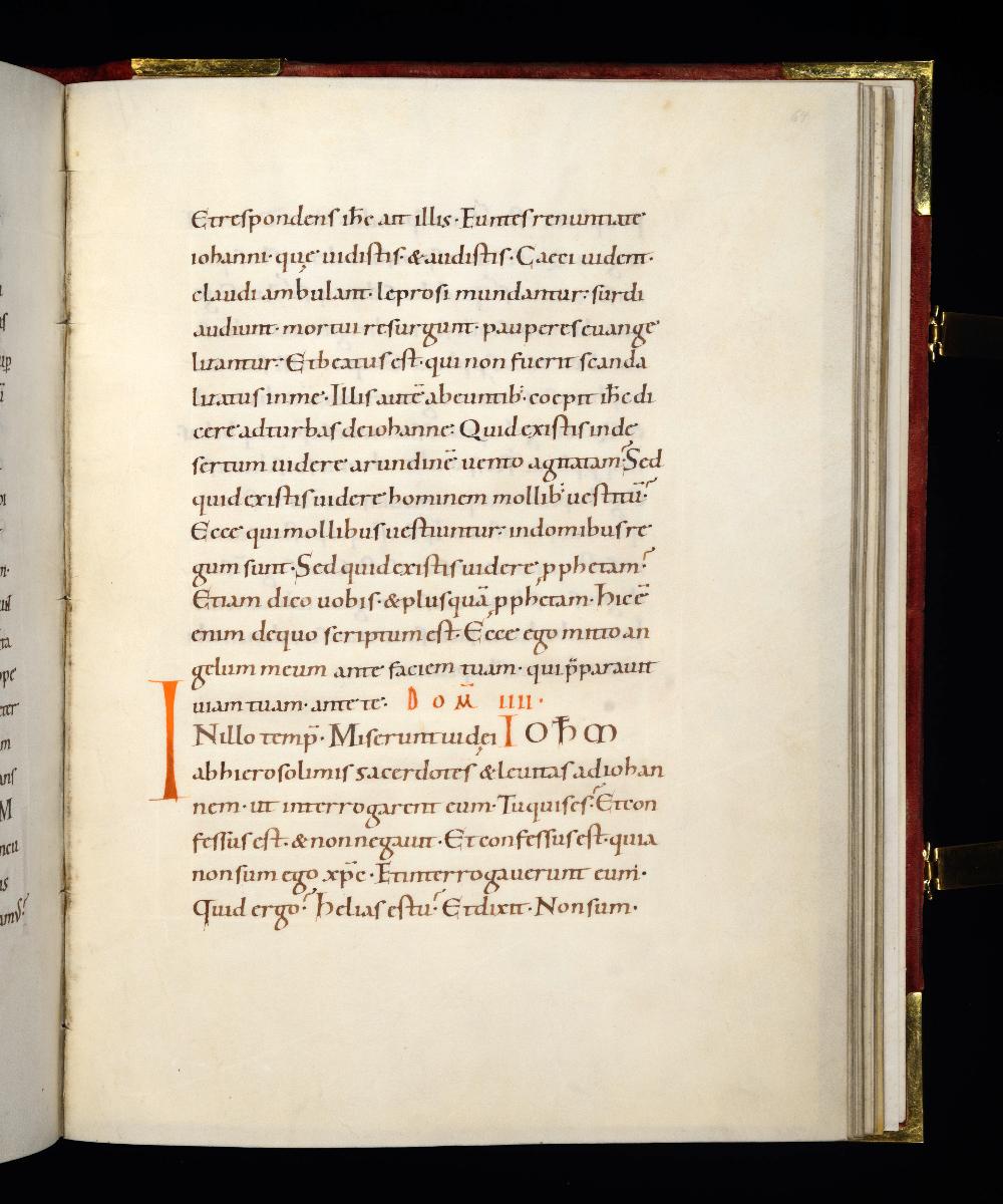 Evangelistar Heinrichs IV. (?), Textseite mit roter Textmarke I