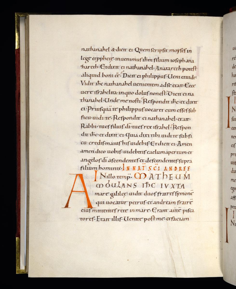 Evangelistar Heinrichs IV. (?), Textseite mit Initiale A