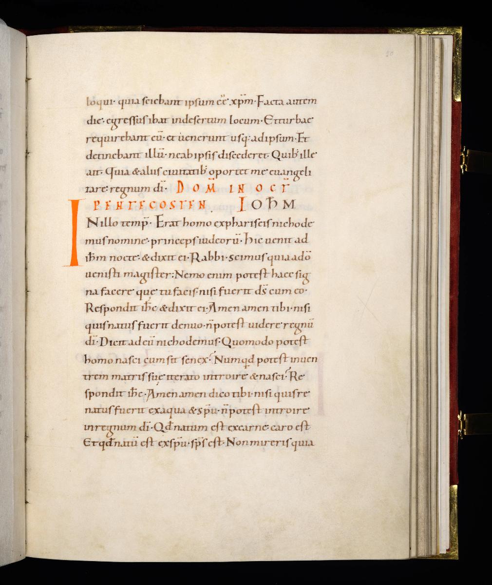 Evangelistar Heinrichs IV. (?), Textseite mit roter Textmarke I