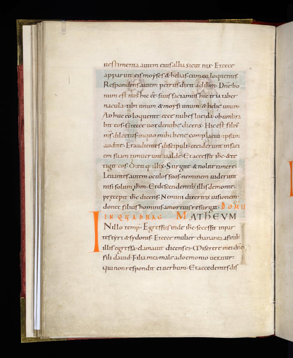 Evangelistar Heinrichs IV. (?), Textseite mit roter Textmarke I