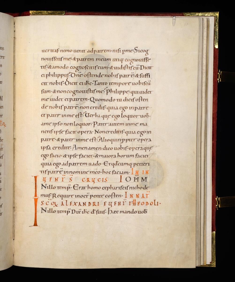Evangelistar Heinrichs IV. (?), Textseite mit roten Textmarken I
