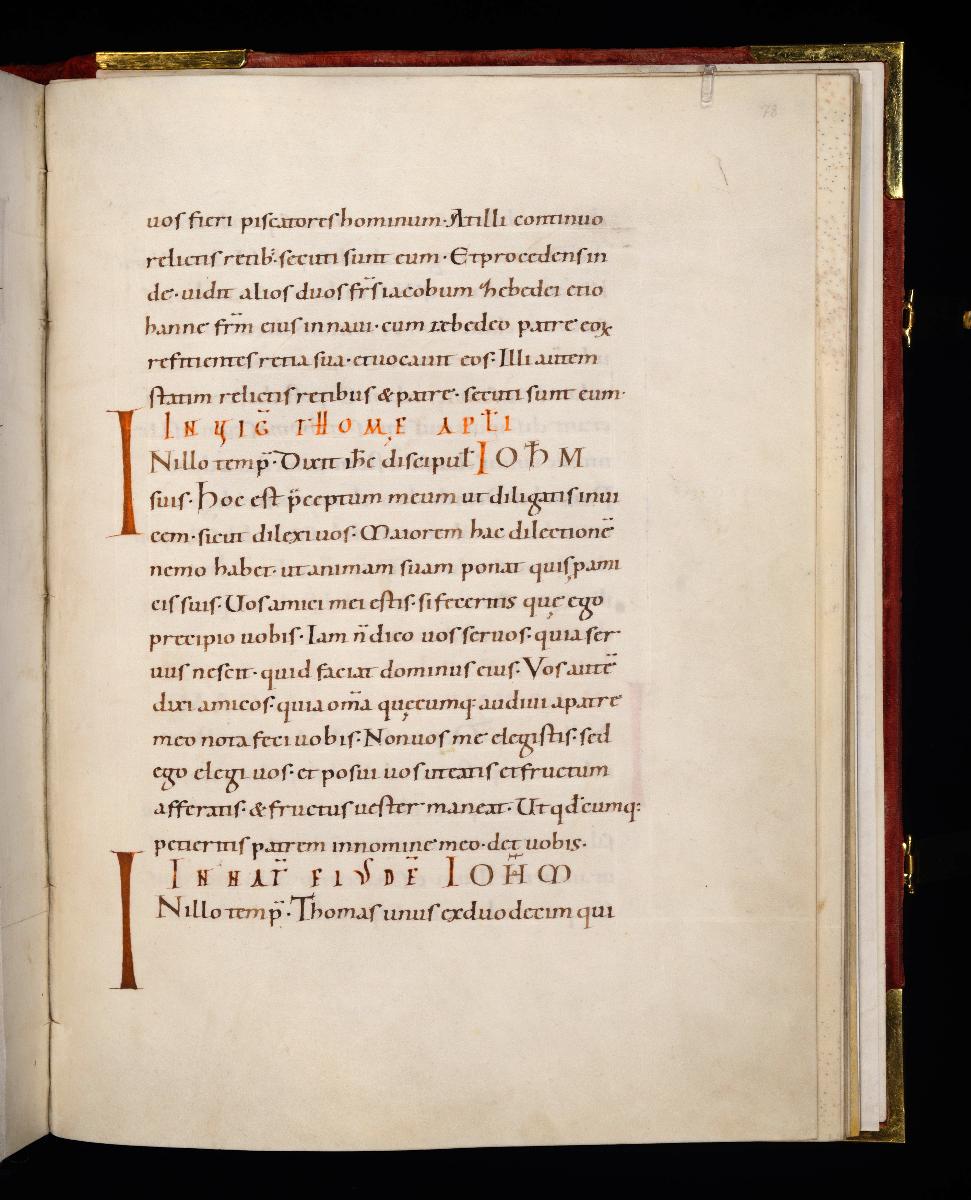 Evangelistar Heinrichs IV. (?), Textseite mit roten Textmarken I