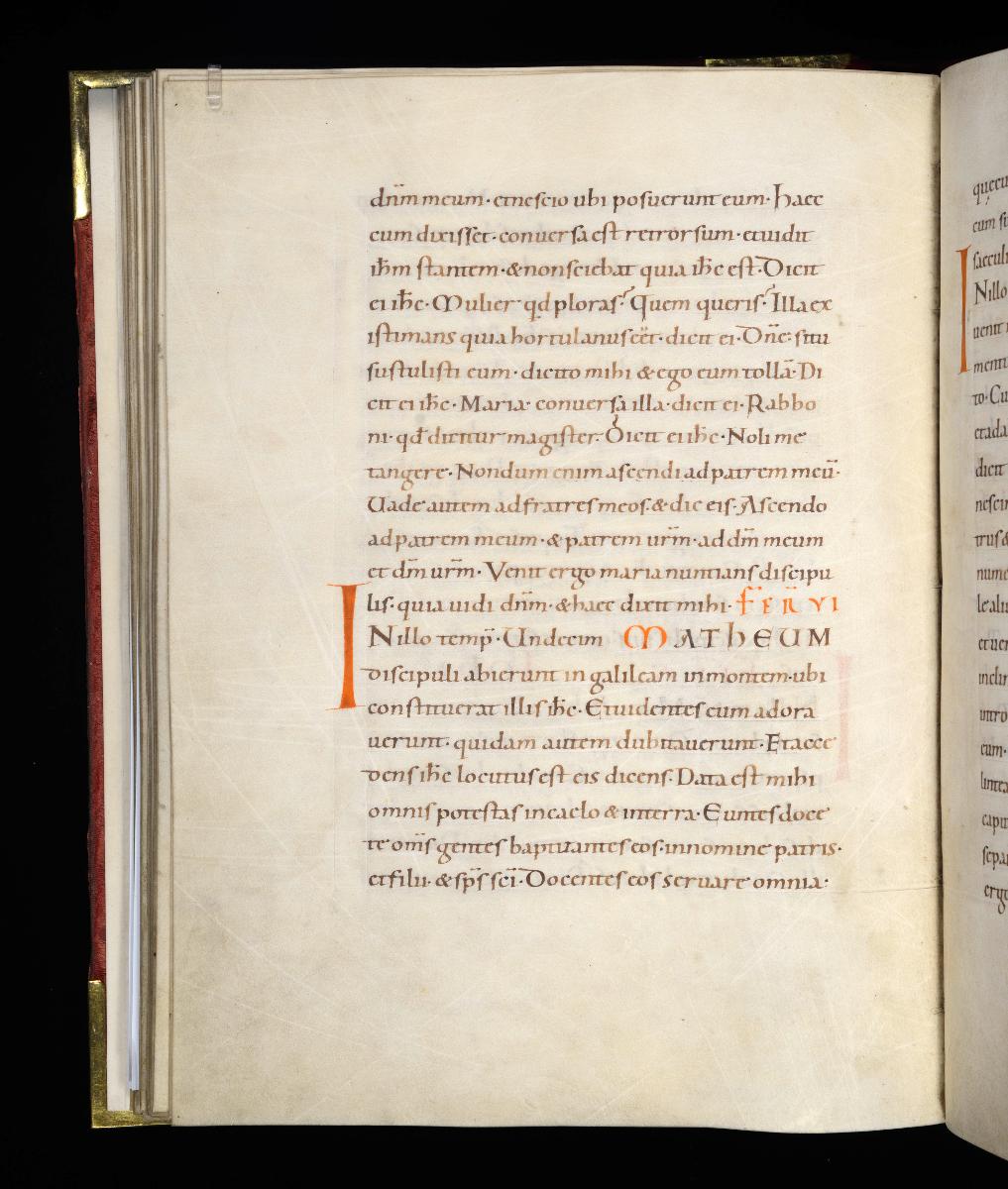 Evangelistar Heinrichs IV. (?), Textseite mit roter Textmarke I