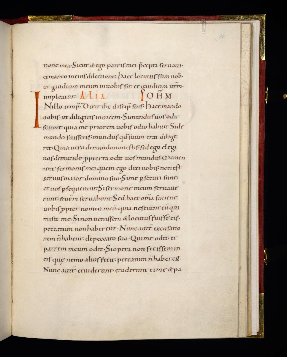 Evangelistar Heinrichs IV. (?), Textseite mit roter Textmarke I