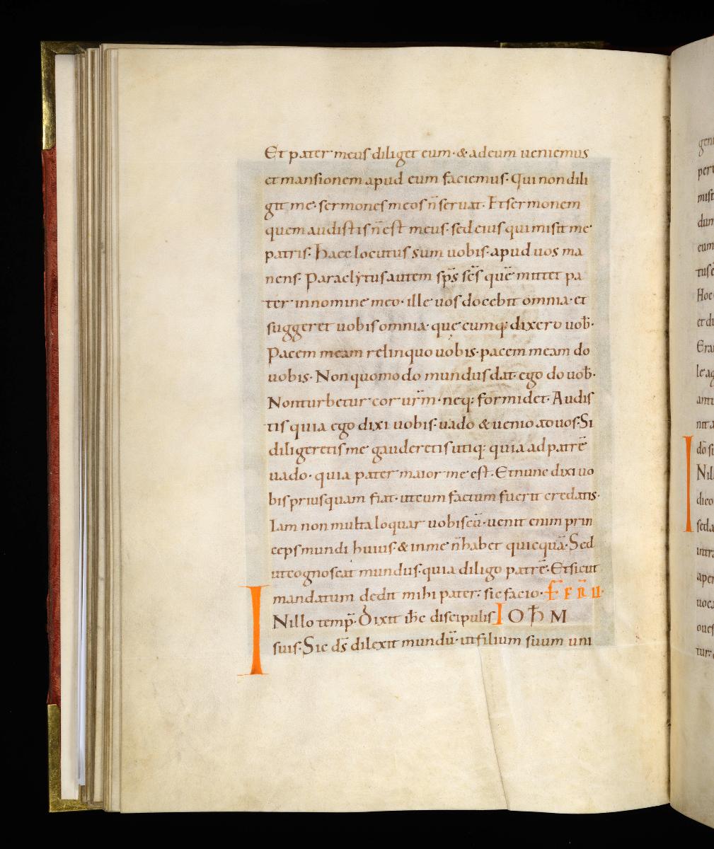 Evangelistar Heinrichs IV. (?), Textseite mit roter Textmarke I