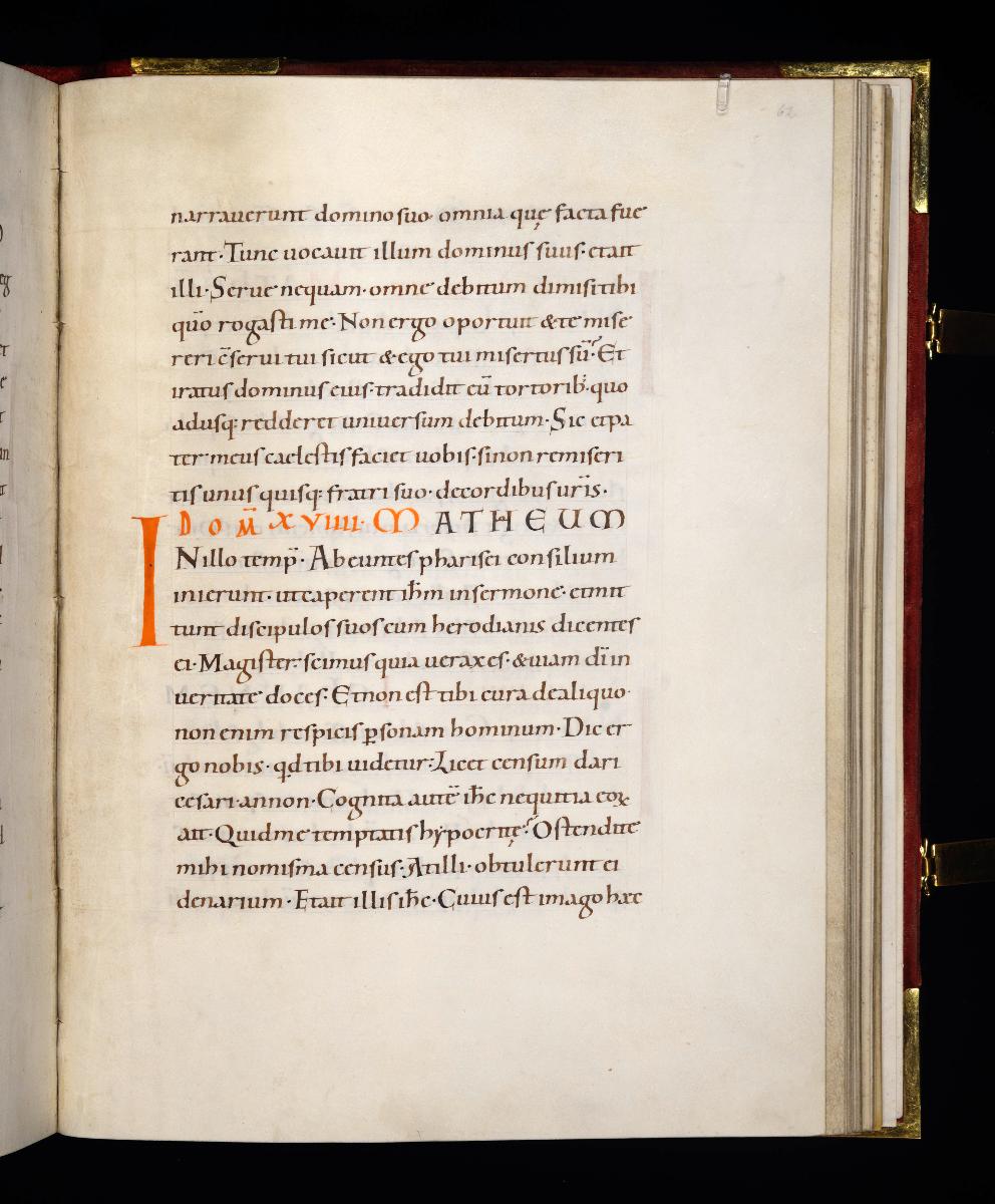 Evangelistar Heinrichs IV. (?), Textseite mit roter Textmarke I