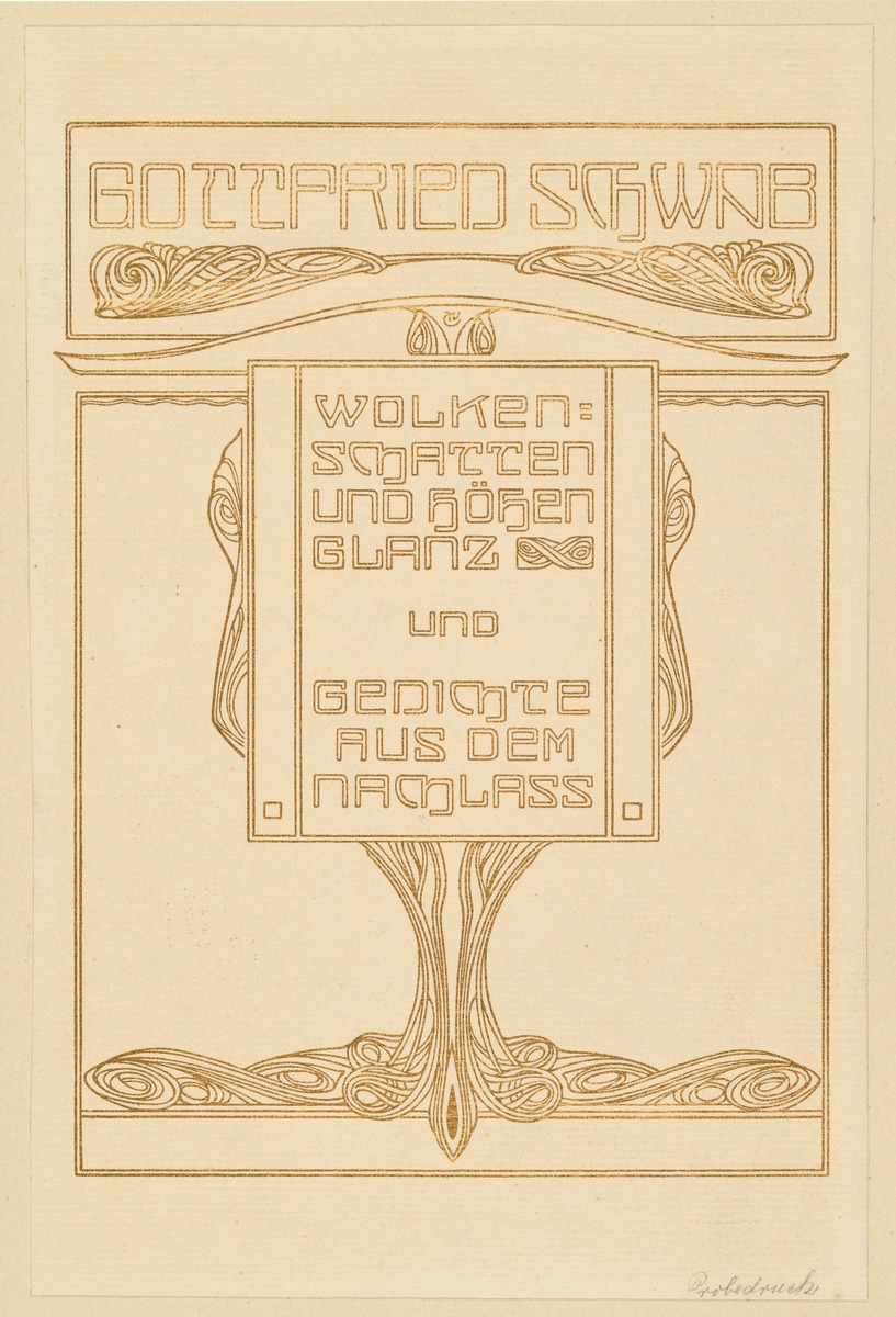 Probedruck Titel Gottfried Schwab, Wolkenschatten und Höhenglanz