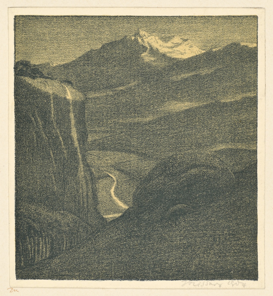 Probedruck der Illustration zu Gottfried Schwab, Wolkenschatten und Höhenglanz